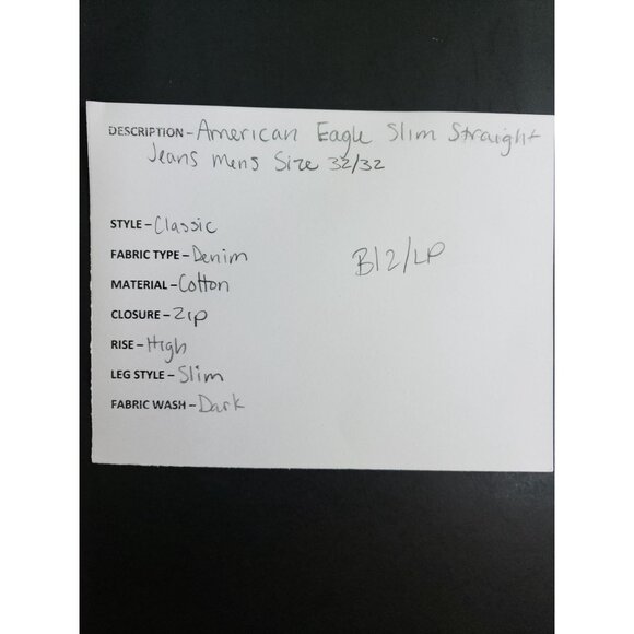 American Eagle Slim Straight Jeans Men's Size 32/32 Dark Wash - Picture 5 of 6